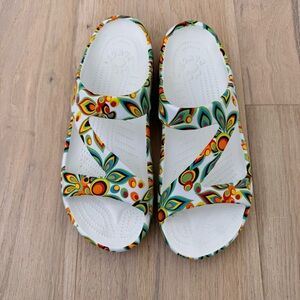 DAWGS WOMEN'S LOUDMOUTH Z-SANDALS - WHITE SHAGADELIC size 9